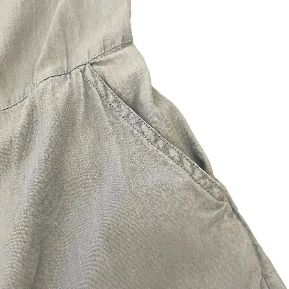 Nordstrom Blue Tie Back Lightweight Jumper Romper Wide Leg Capri Pants XL